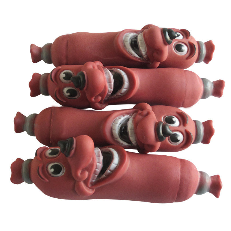 Cartoon Vocal Sausage Pet Toy