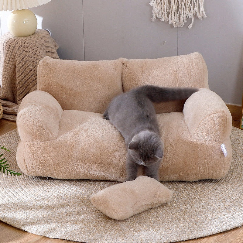 Luxury Cat Sofa: Warm Plush Nest