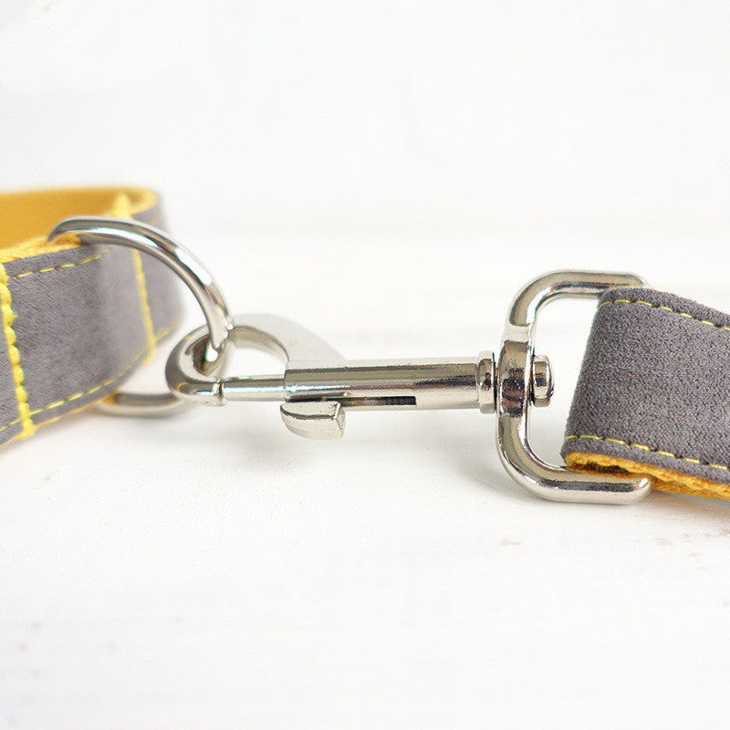 Grey and Yellow Bow-Tie Traction Collar: Dapper