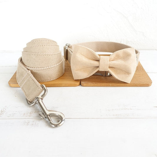 Nude Bow-Tie Traction Collar: Stylish