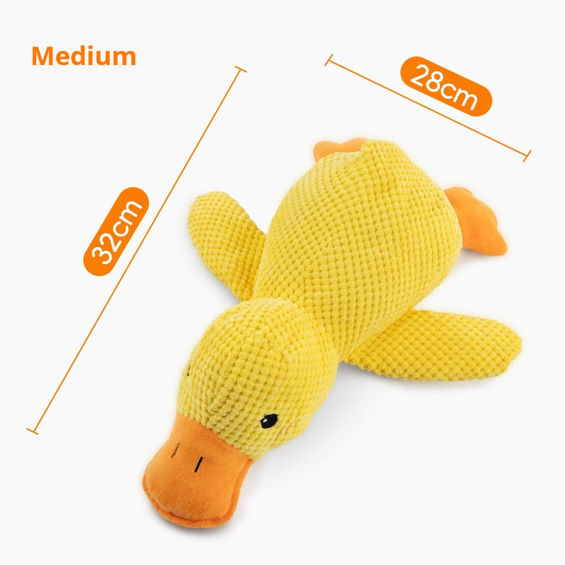 Calming Duck Plush Toy: Squeaky Dog Chew