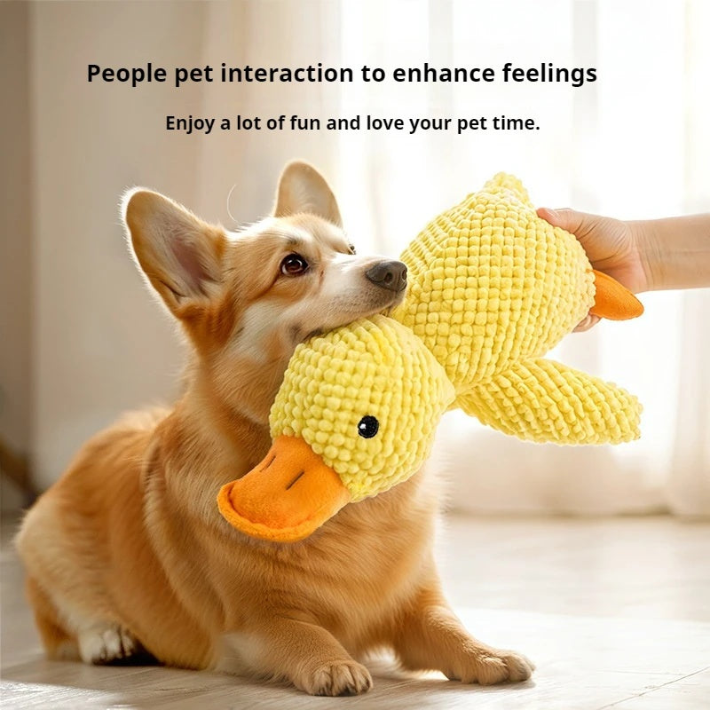 Calming Duck Plush Toy: Squeaky Dog Chew