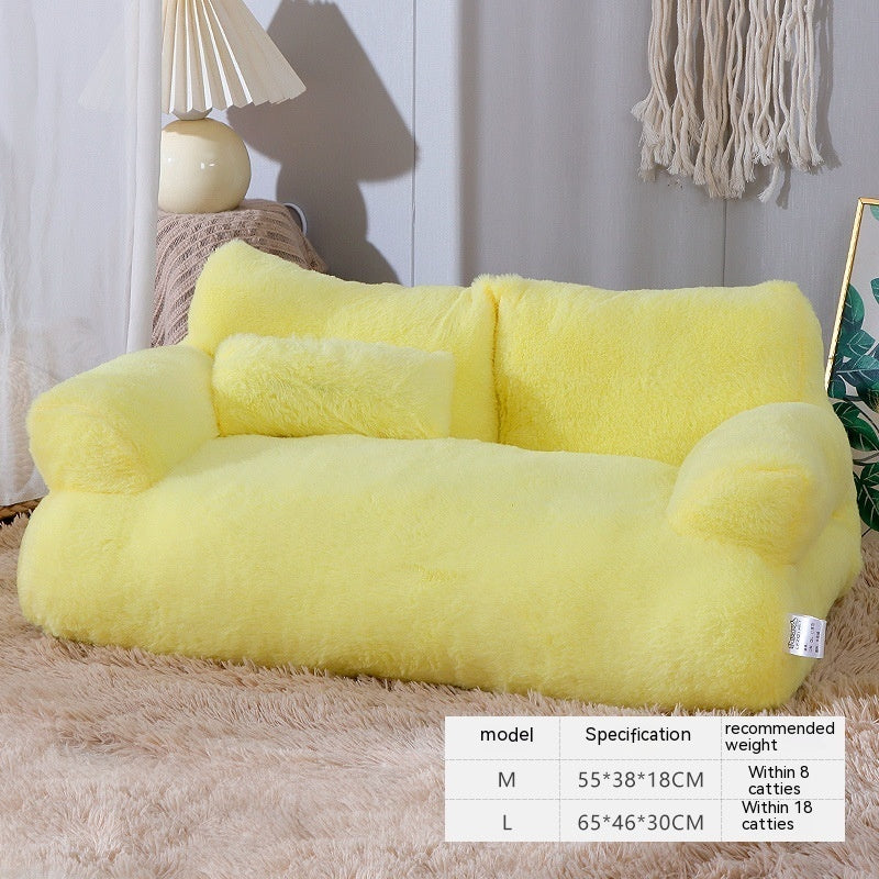 Luxury Cat Sofa: Warm Plush Nest