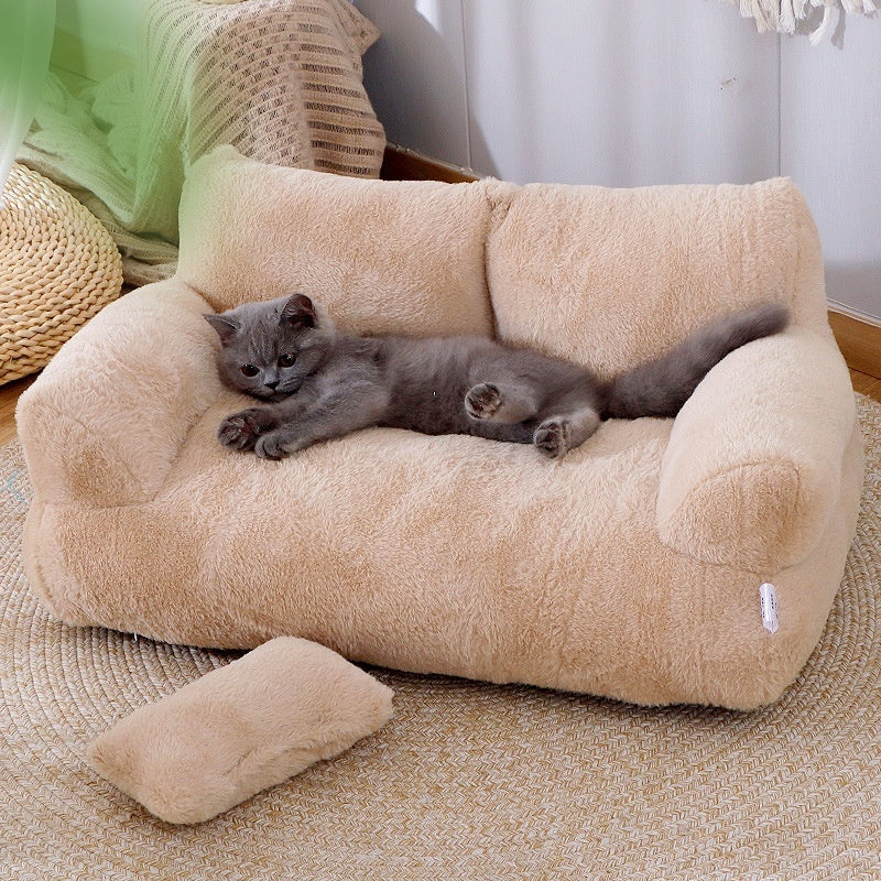 Luxury Cat Sofa: Warm Plush Nest