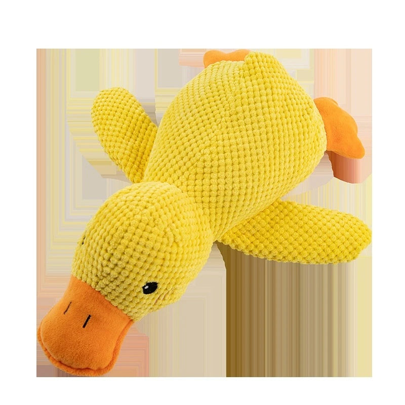 Calming Duck Plush Toy: Squeaky Dog Chew