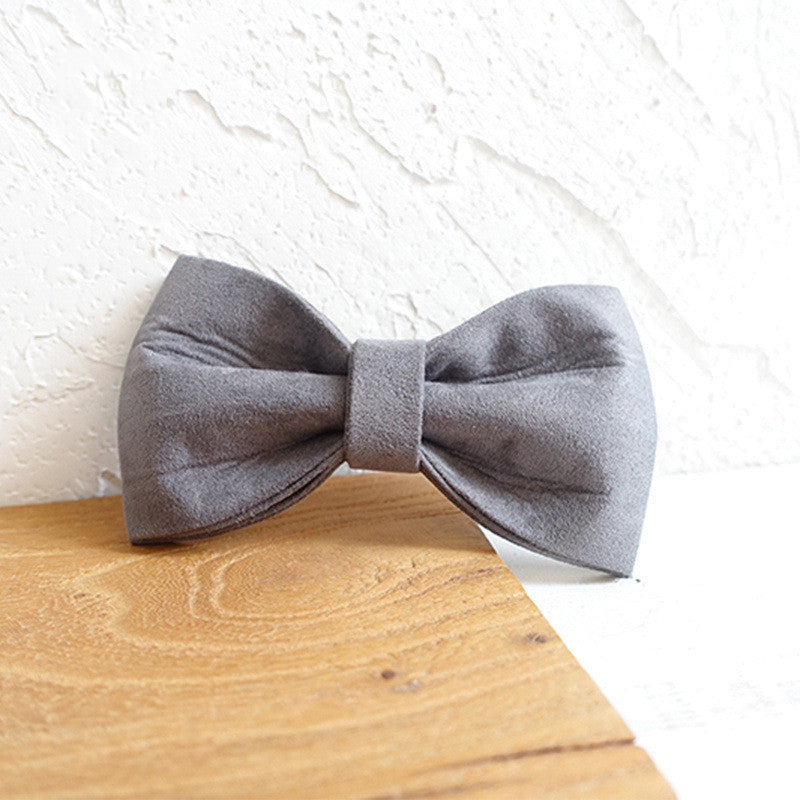 Grey and Yellow Bow-Tie Traction Collar: Dapper