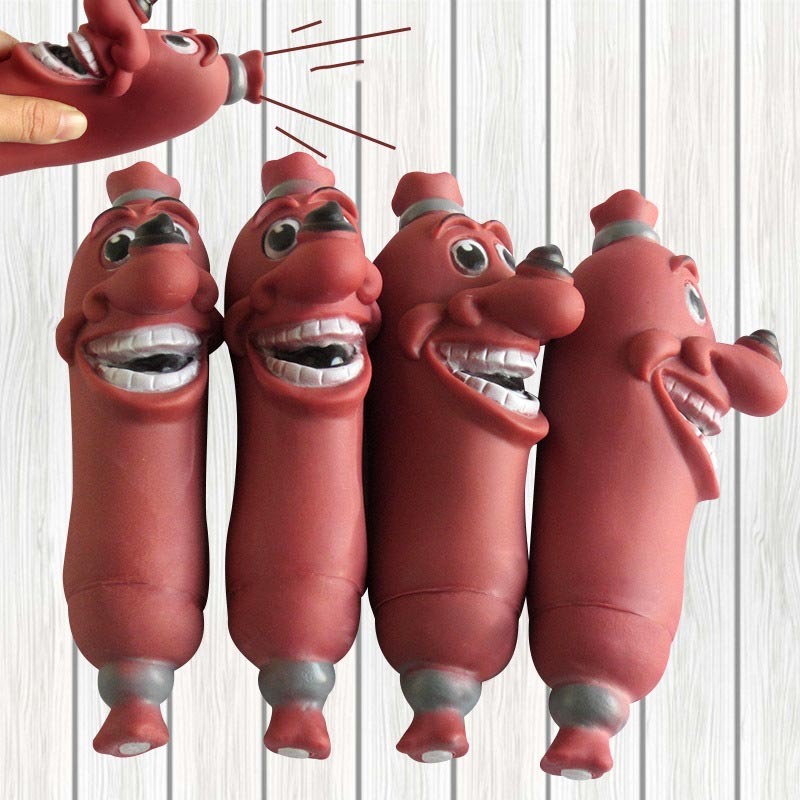 Cartoon Vocal Sausage Pet Toy