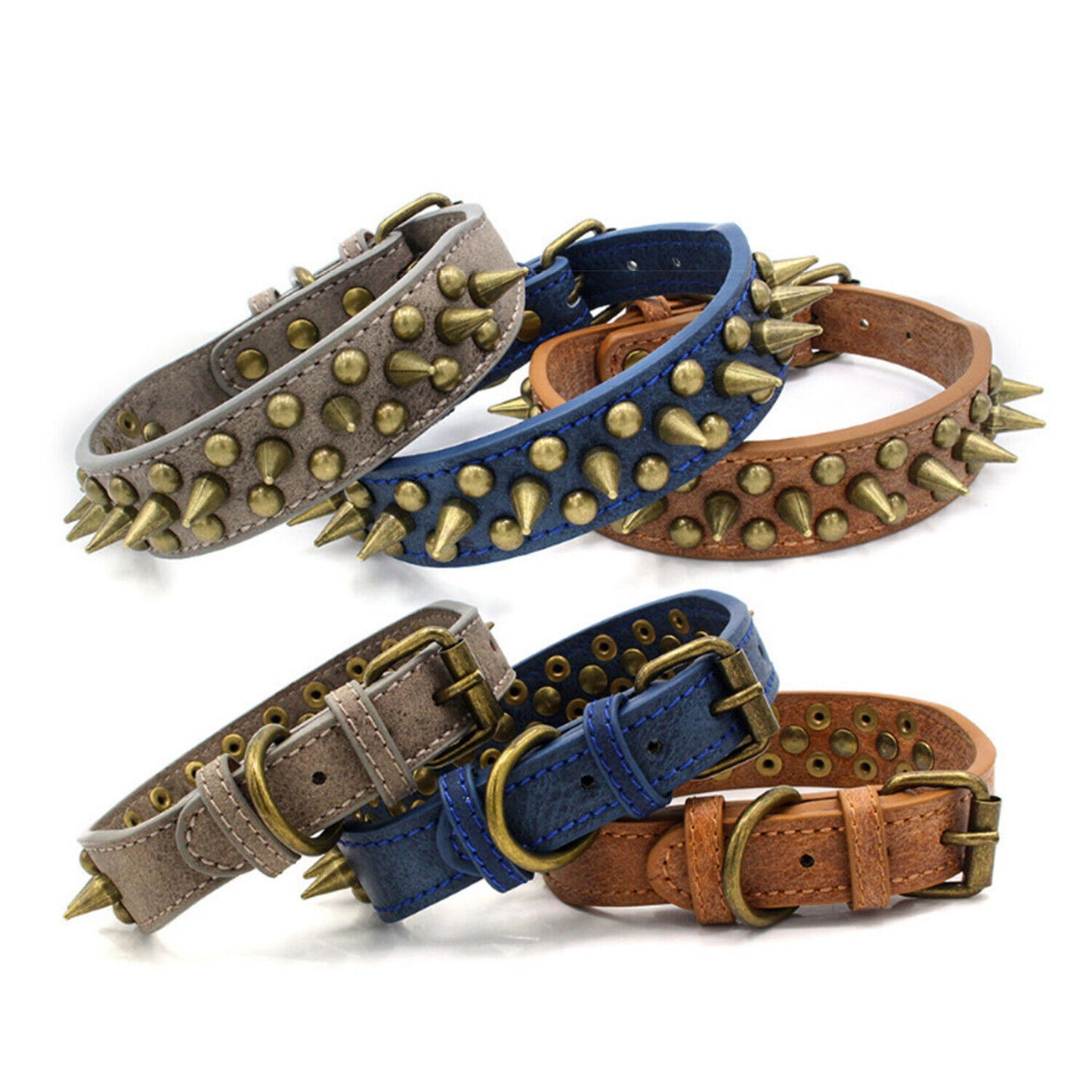 Studded Spiked Rivet Pet Collar: Bold Faux Leather Dog Collar