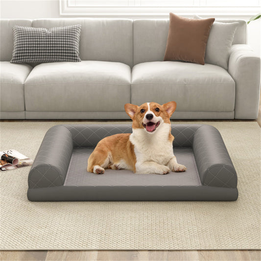 36" Orthopedic Dog Bed: Egg Foam with 3-Side Bolster