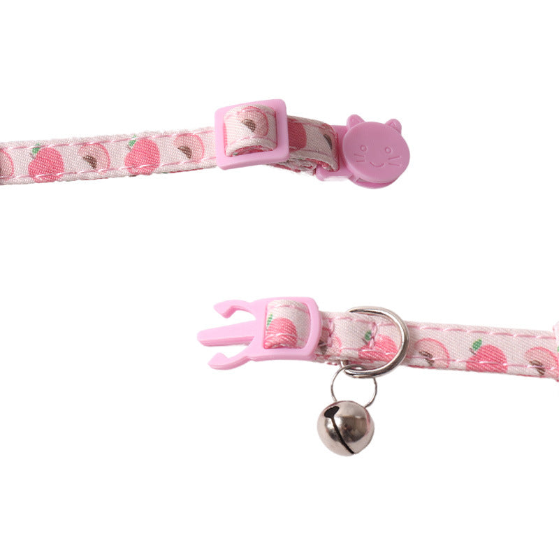 Fruit Series Pet Collar with Bow and Triangular Binder: Playful Pet Accessory