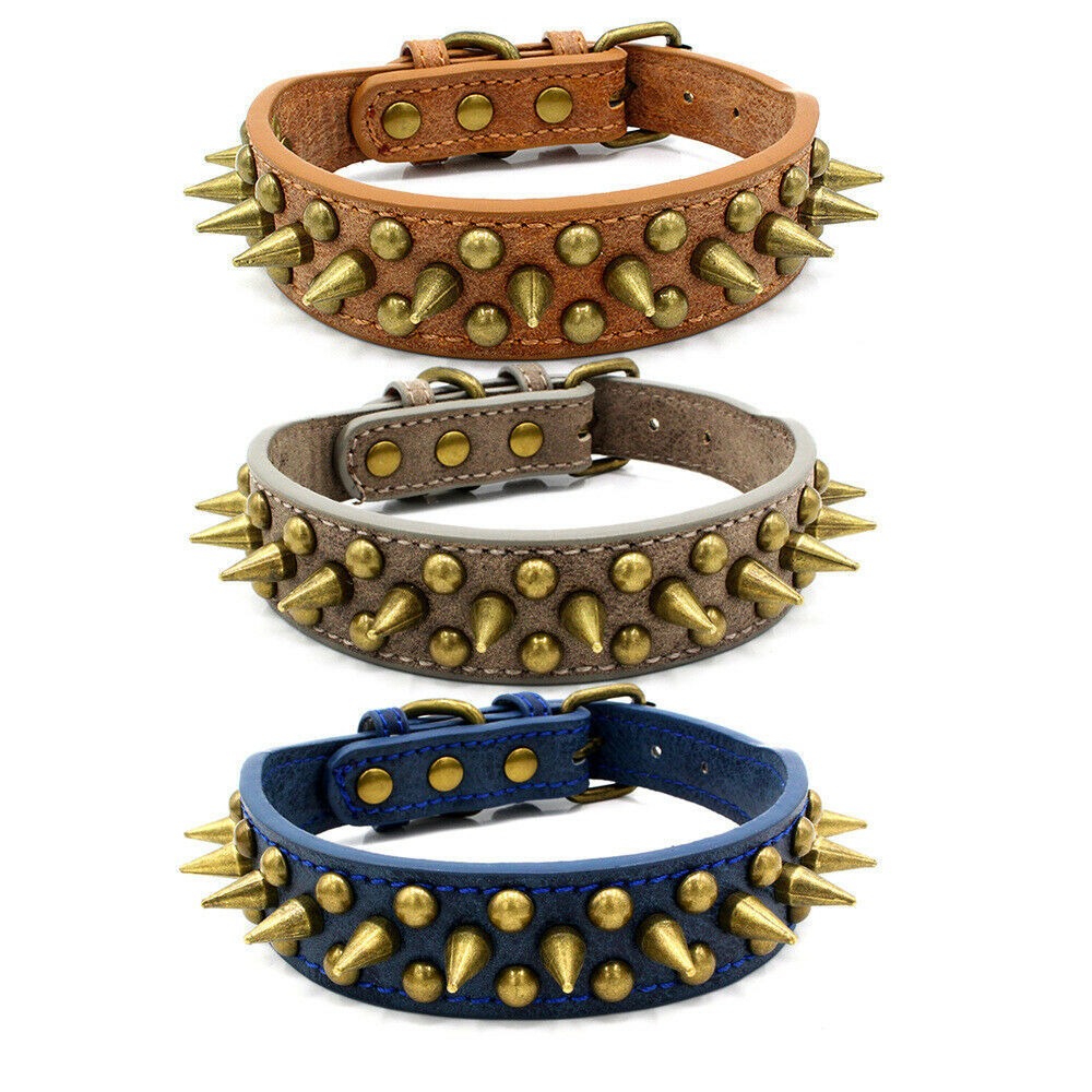 Studded Spiked Rivet Pet Collar: Bold Faux Leather Dog Collar