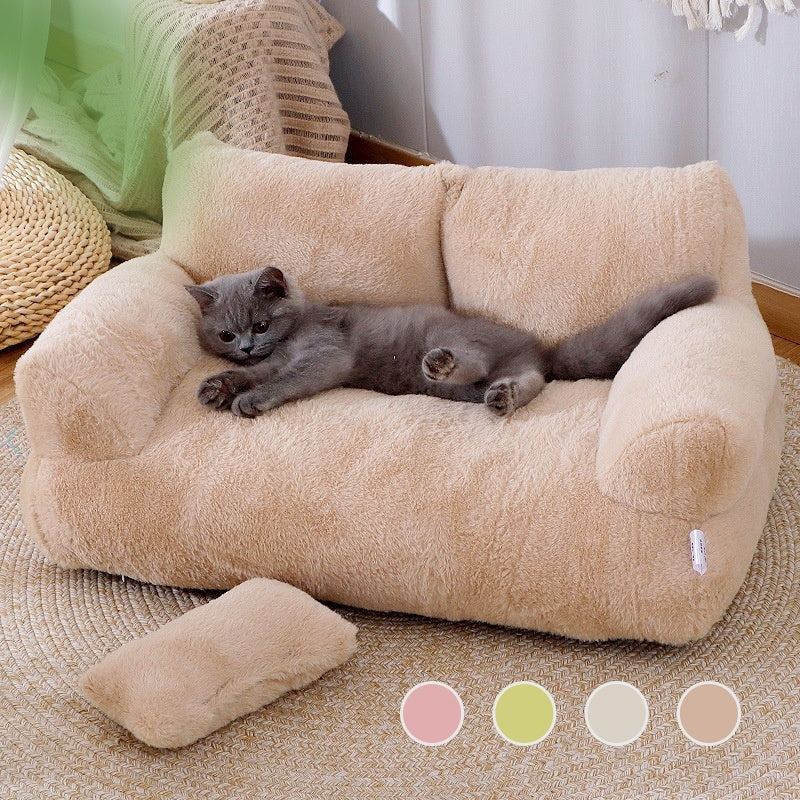 Luxury Cat Sofa: Warm Plush Nest