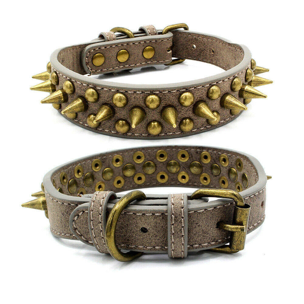 Studded Spiked Rivet Pet Collar: Bold Faux Leather Dog Collar