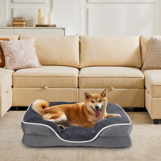 Orthopedic Pet Bed: Memory Foam for Cats & Dogs