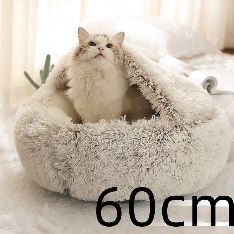 Calming round bed — texture close-up