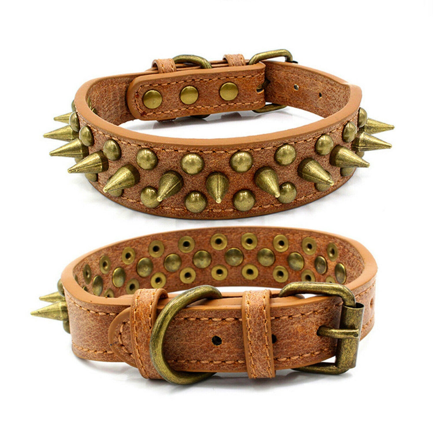 Studded Spiked Rivet Pet Collar: Bold Faux Leather Dog Collar