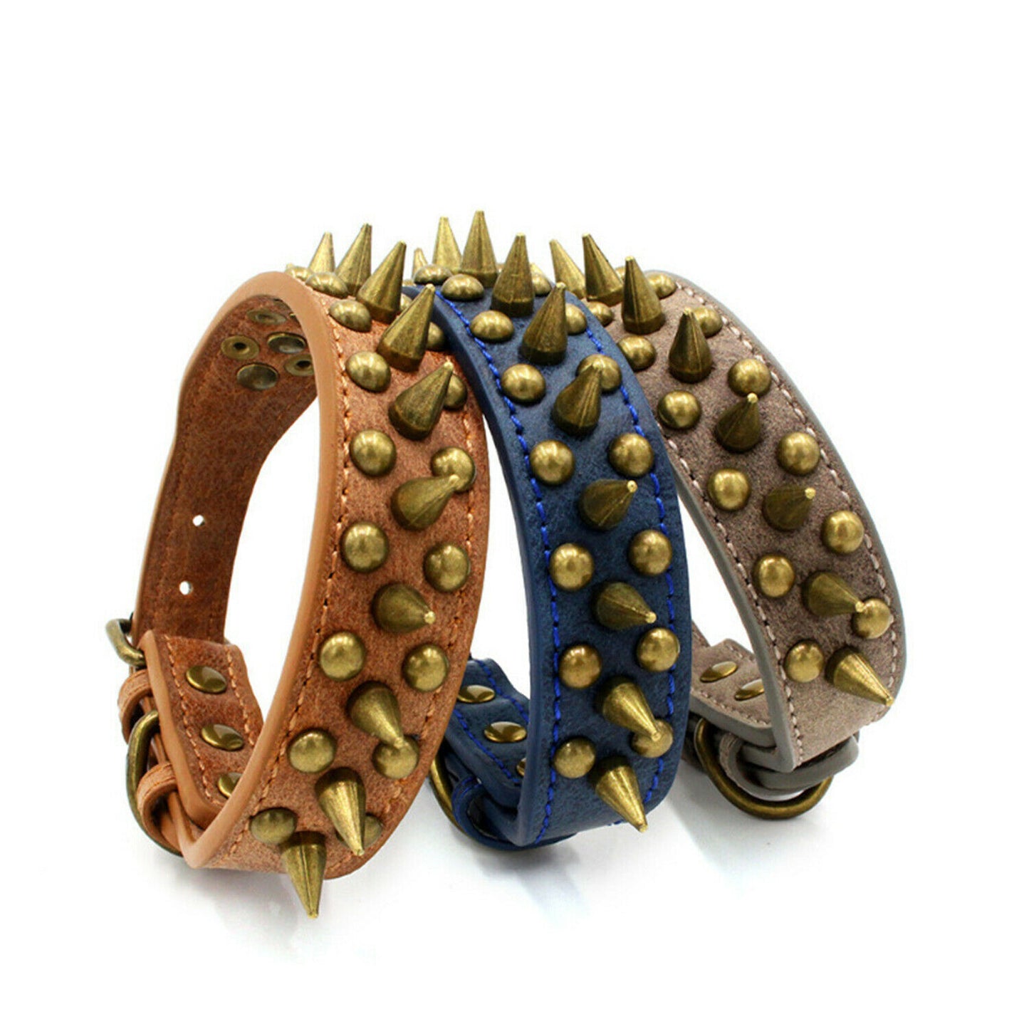 Studded Spiked Rivet Pet Collar: Bold Faux Leather Dog Collar